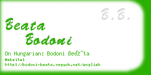 beata bodoni business card